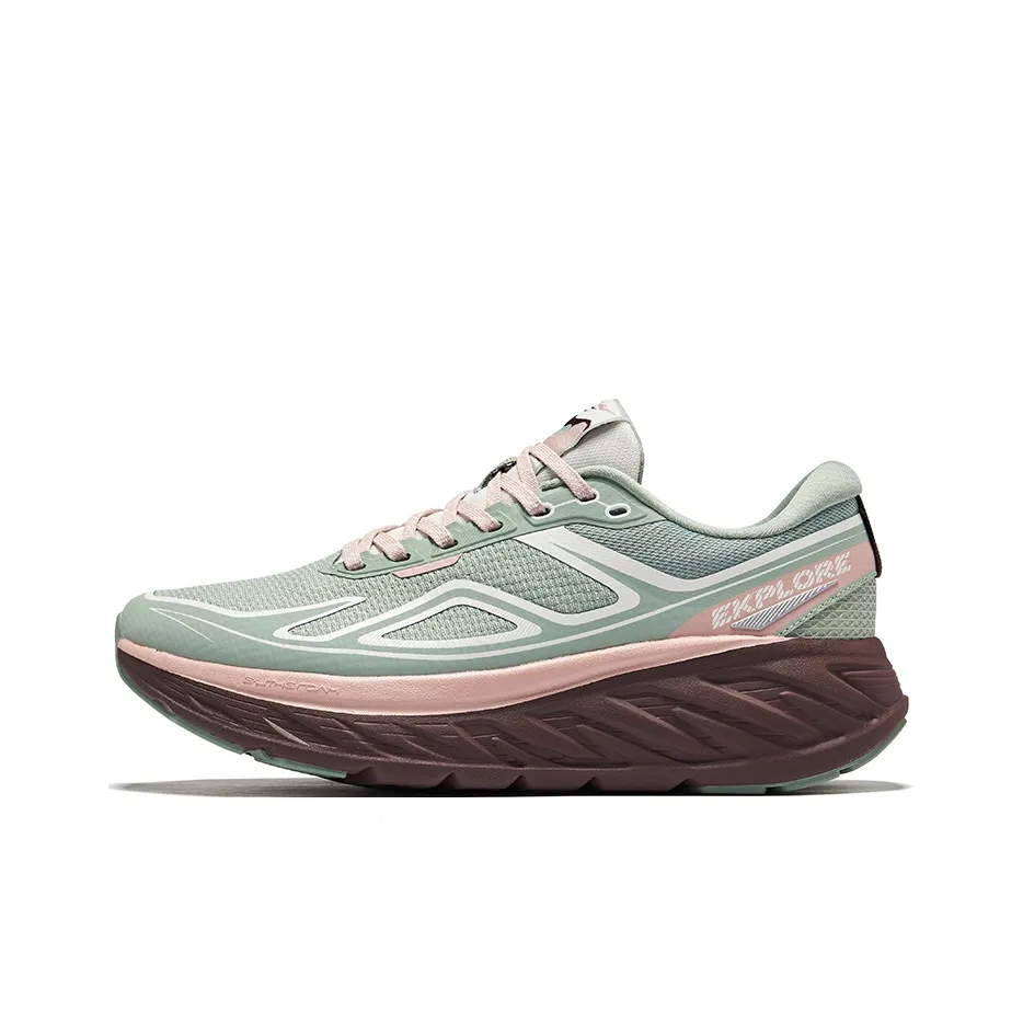 Erke Беговые кроссовки Низкий топ Изумрудная волна Микрокристалл Белый Женские