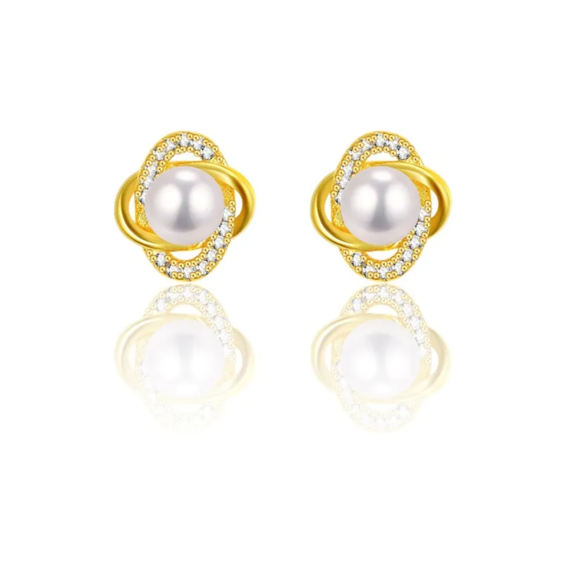Love Pearl Stud Earrings Women's