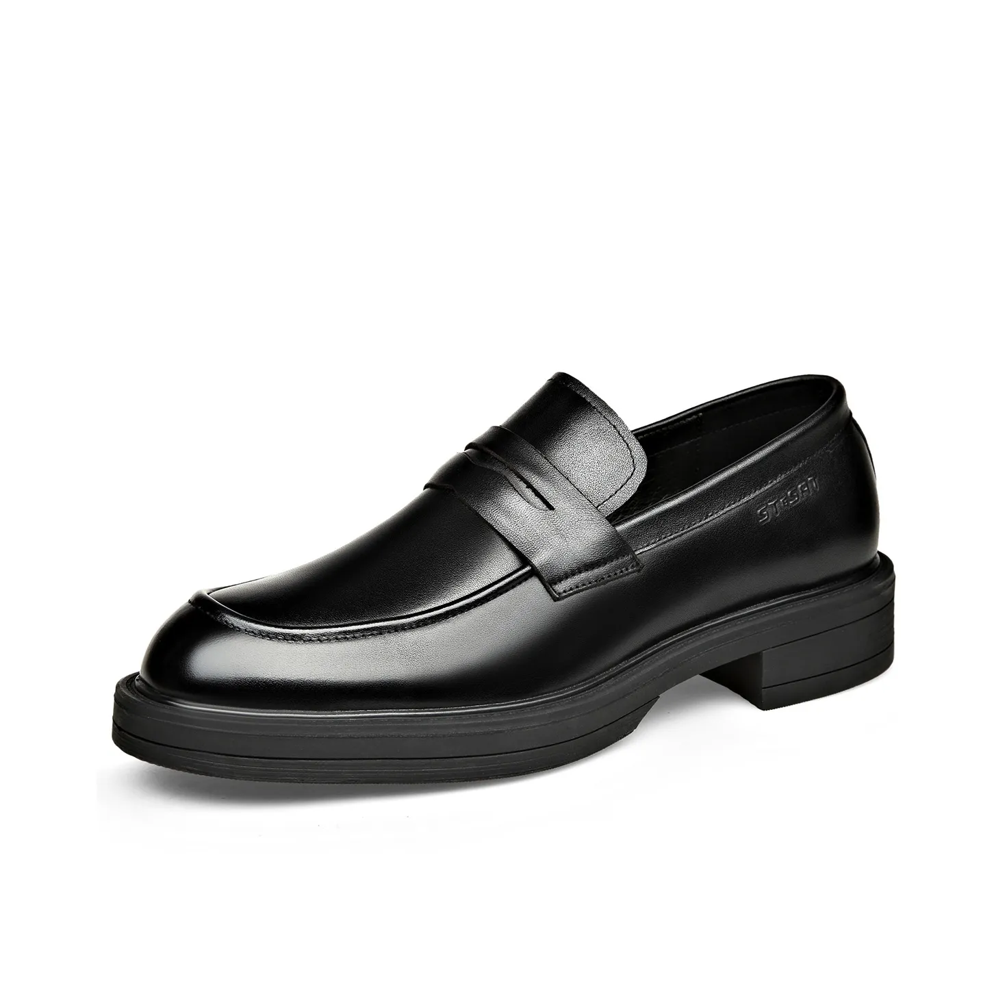 ST&SAT Fashion Genuine Leather Slip on Dress Shoes Soft Sole Men's Shoes