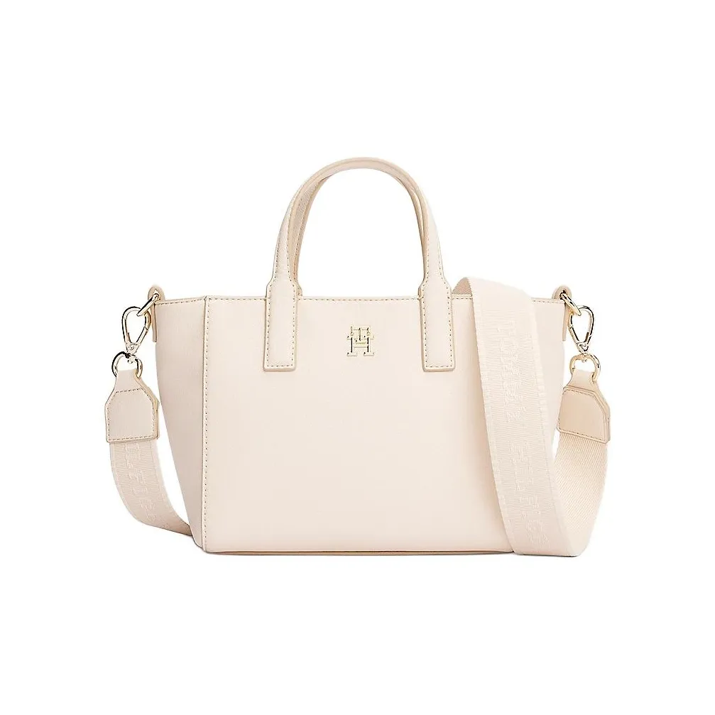 Tommy Hilfiger Polyester Tote Bag, Shopping Bag, Shoulder Bag, Handbag Women's Beige