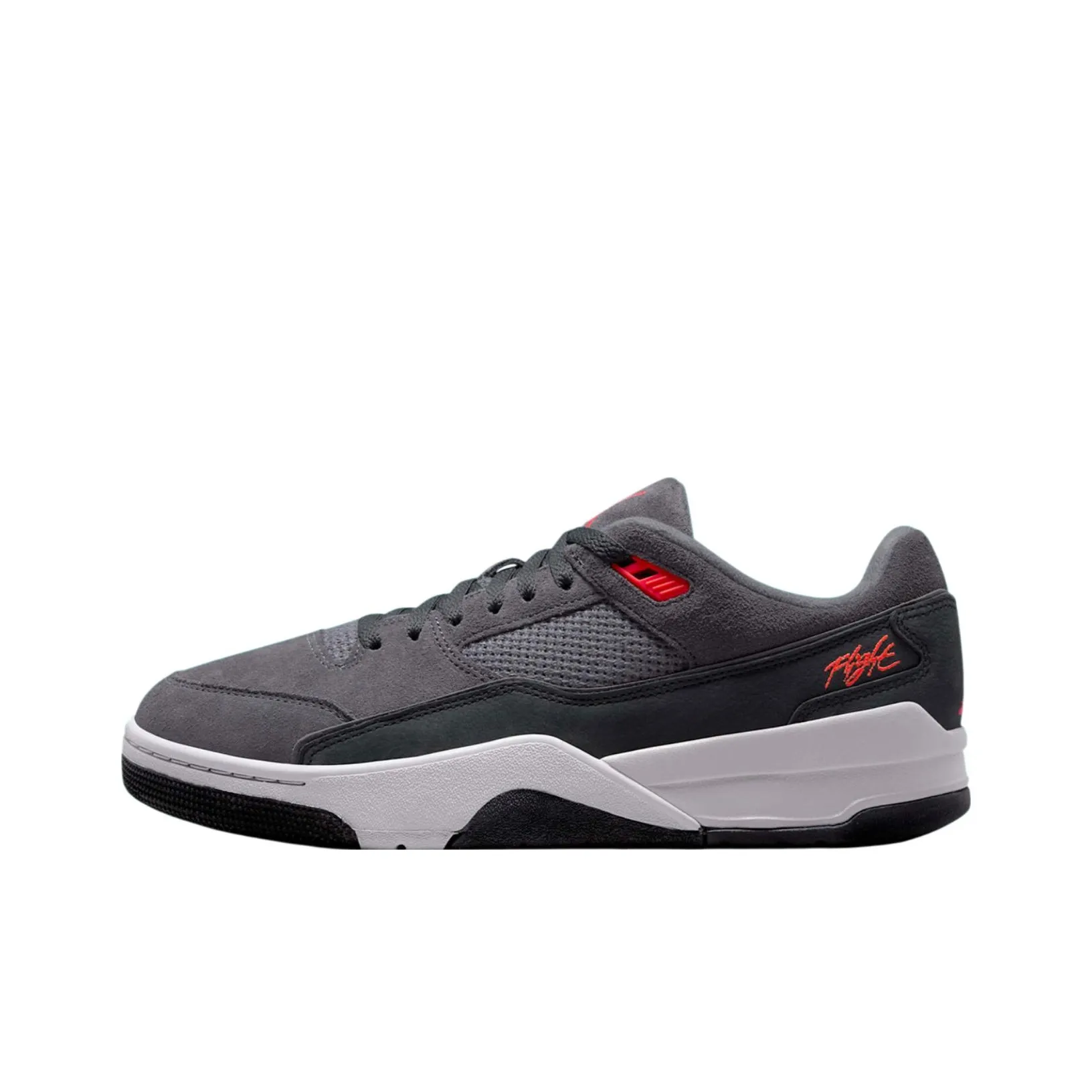 Jordan FLIGHT COURT Anti Slip Wear Resistant Low Top Vintage Basketball Shoes Men's Gray Black
