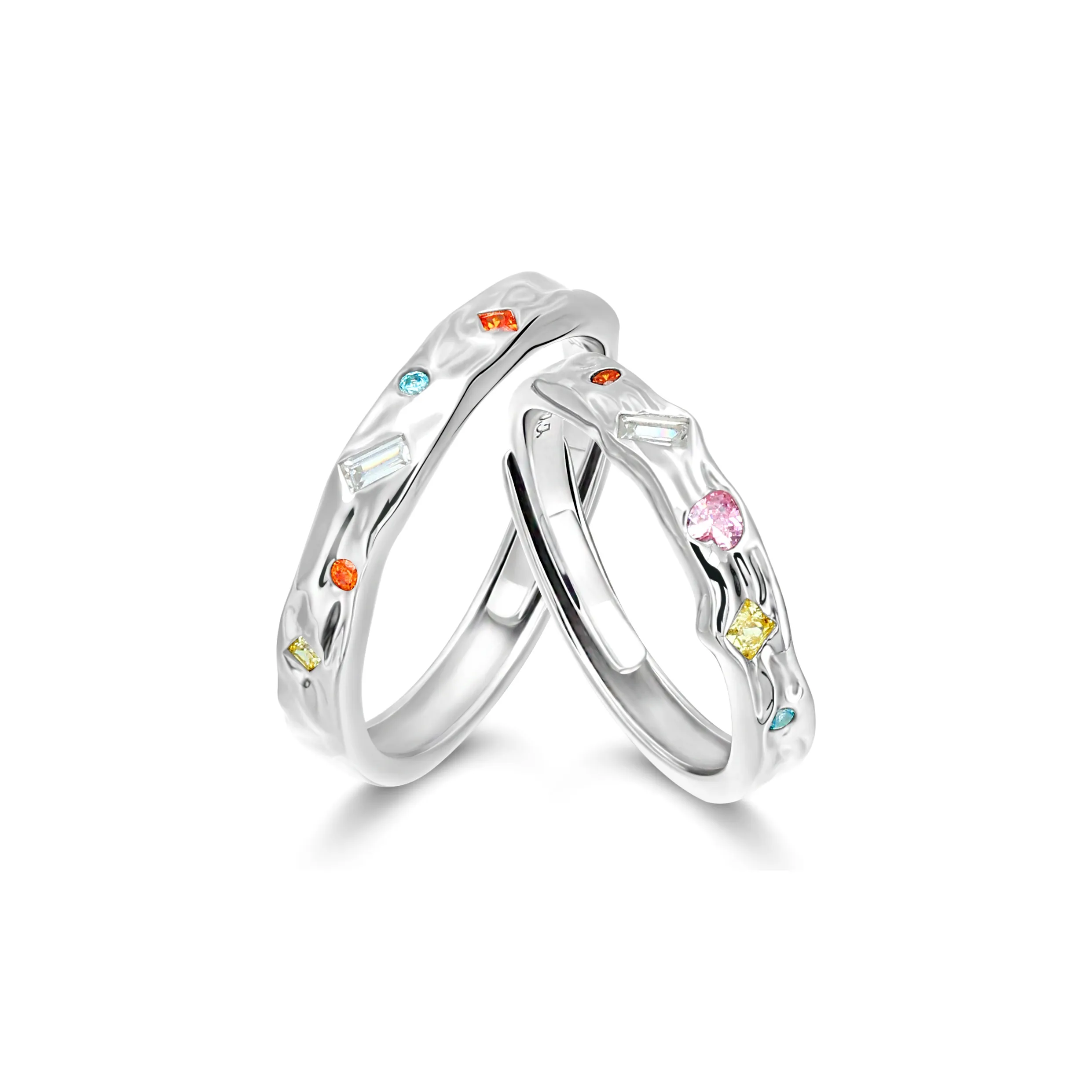 ZHENJIUJIU Sterling Silver Ring Pair Unisex