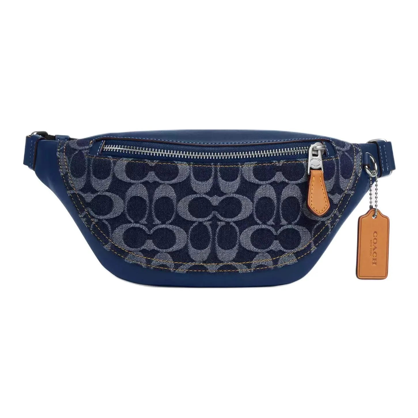 COACH Warren Хлопок Сумка через плечо Бананка Мини Мужская Синяя