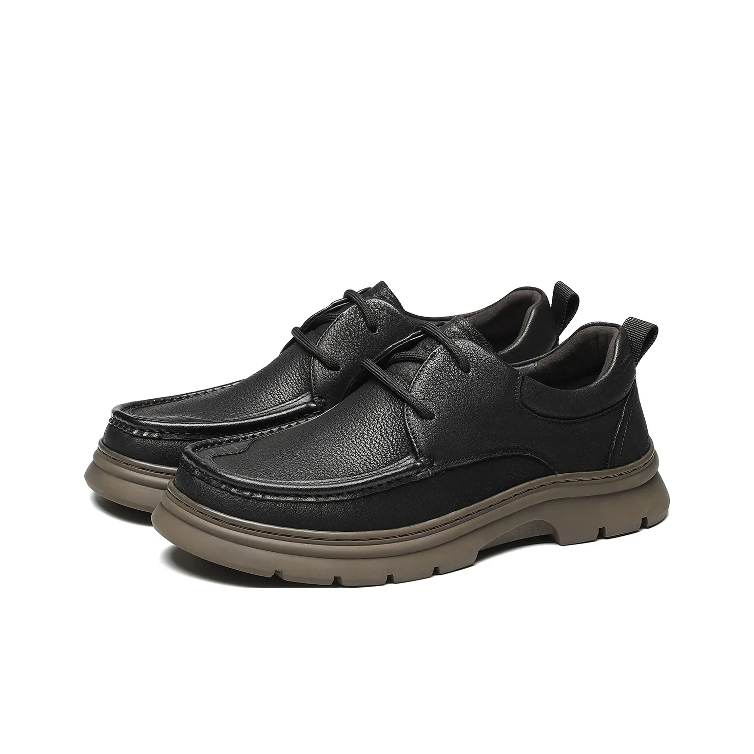 ST&SAT Trendy Genuine Leather Minimalist Style Men's Casual Shoes