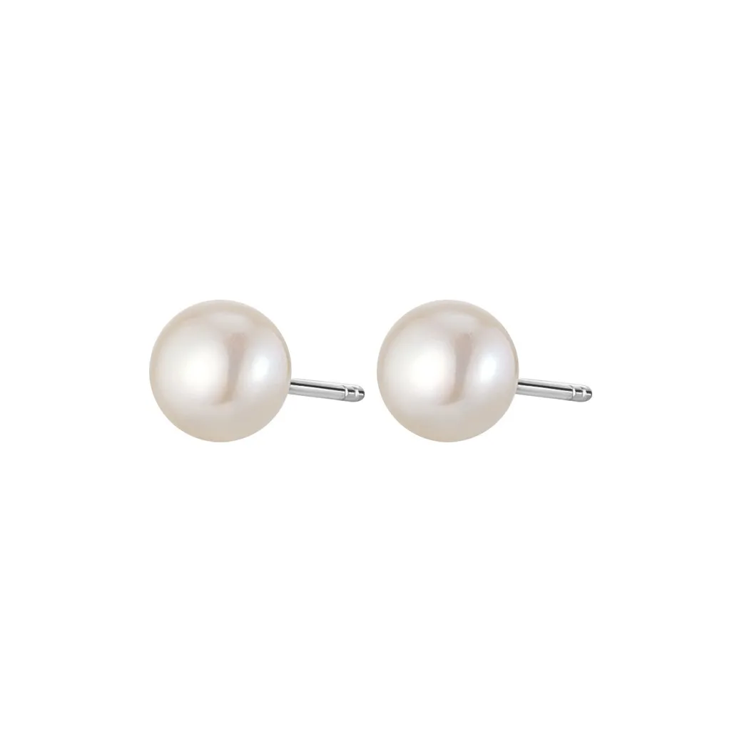 Cuihua Gold Shop Pearl Stud Earrings Women's