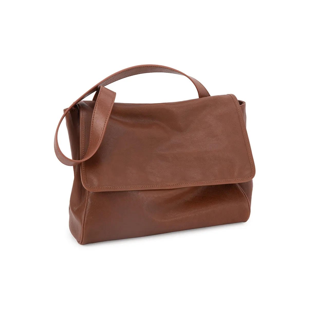 VENOF Первый слой Подлинная Коровья кожа Сумка через плечо Большая Женская Коньячный коричневый Рациональный Черный