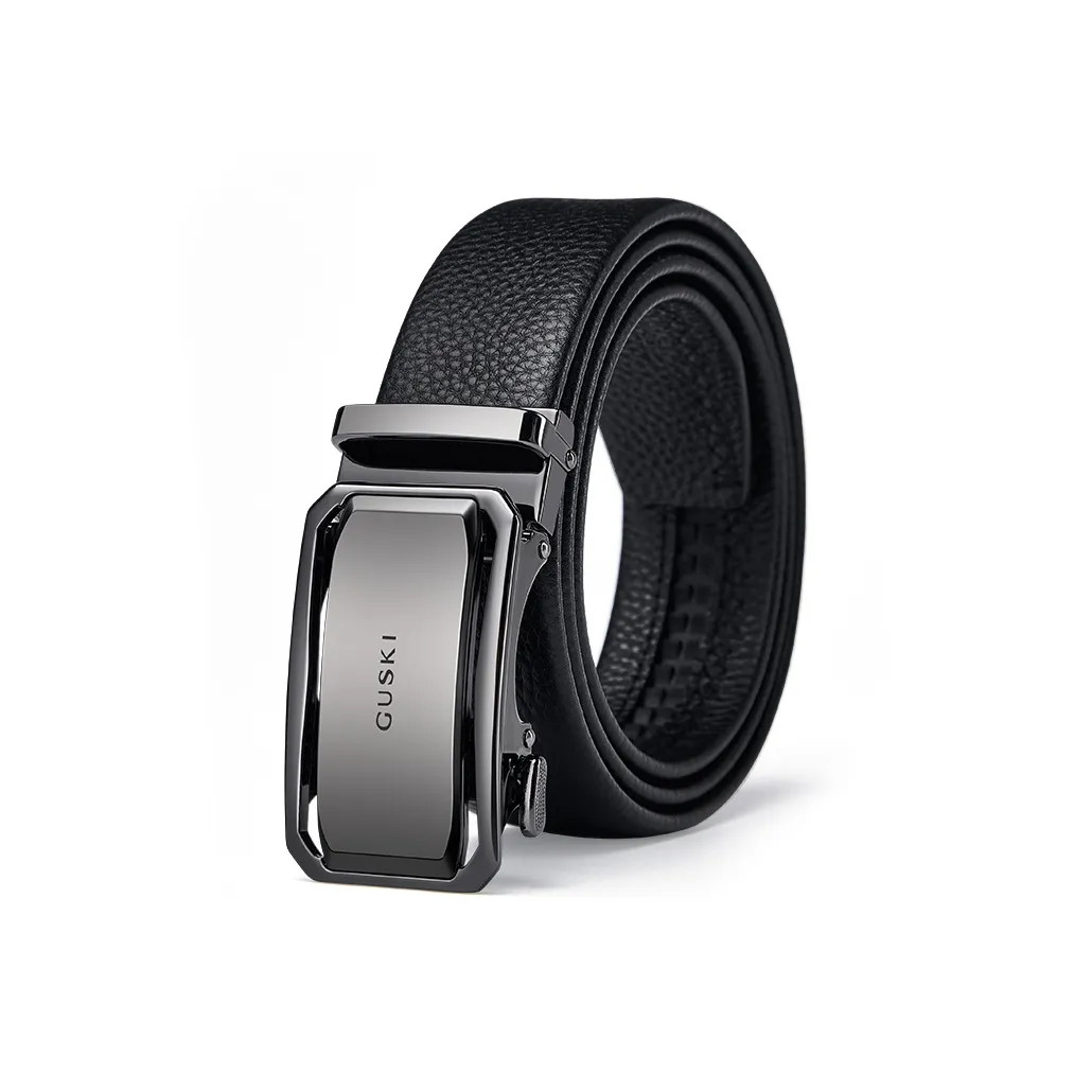 GUSKI Ремешок из коровьей кожи с автоматической застежкой Студенческий Мужской ремешок металлический ширина 3,5 см Набор в подарочной коробке