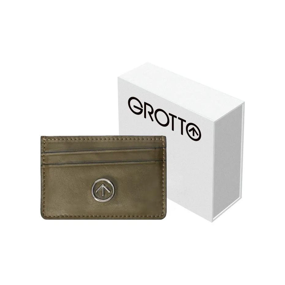 GROTTO Телячья кожа Натуральная кожа Картхолдер Картхолдер Стандартный Унисекс Оливково-зеленый Классический черный Джинсовый синий