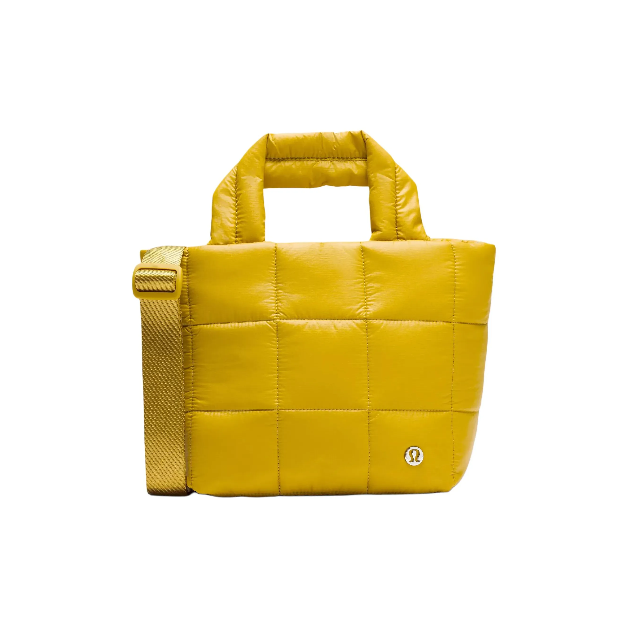 Lululemon Quilted Nylon Tote Bag Longchamp Bag Shoulder Bag Crossbody Bag Handbag Mini Women's Gold Plated Yellow