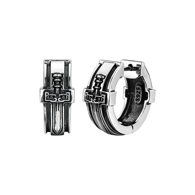 MYSH 925 Sterling Silver Earrings Men's