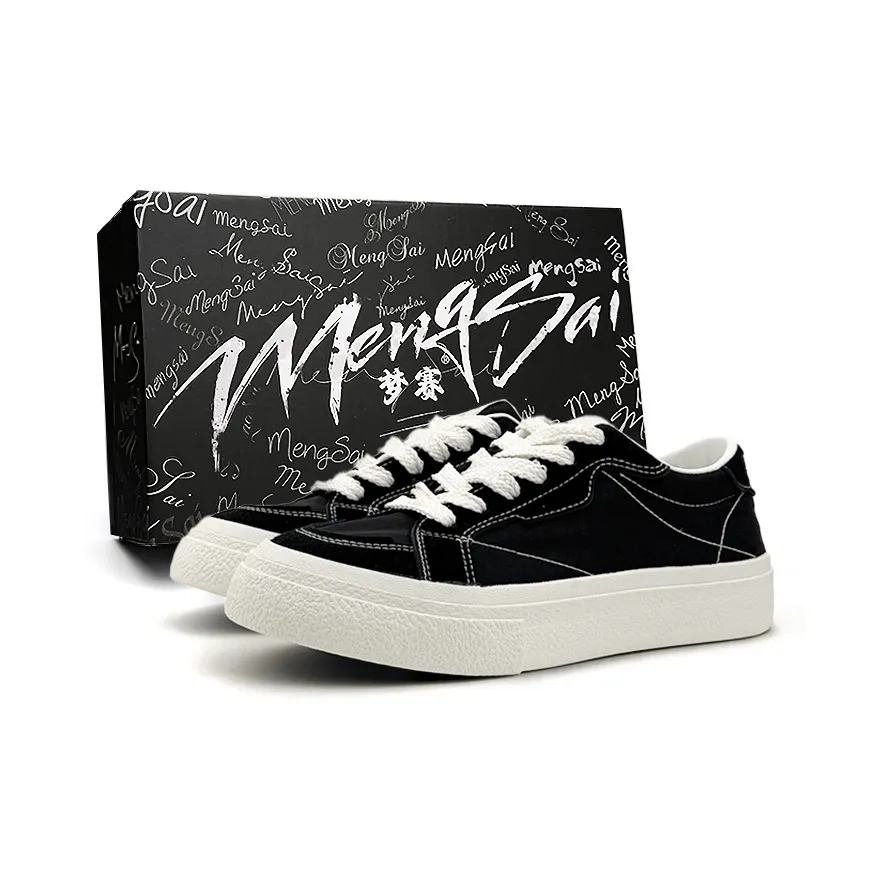 Mengsai Покрытие Slip-Resistant и Abrasion-Resistant Низкие Кроссовки для Скейтбординга Мужские Черные