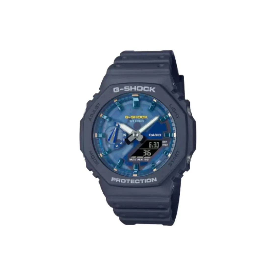 CASIO 2100 Collection Кварцевый механизм Смольный ремешок Часы унисекс Синий циферблат