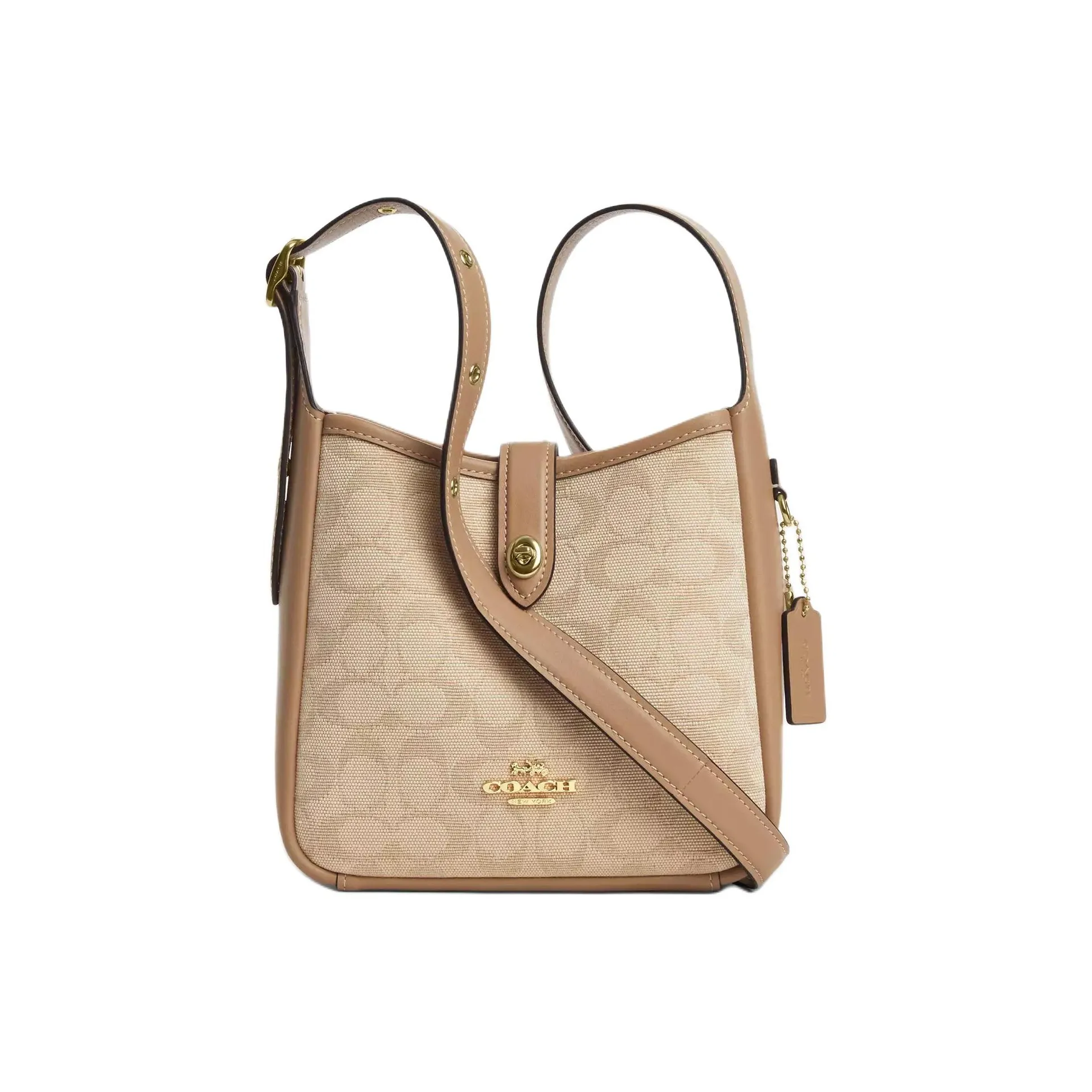 COACH Hadley Покрытый холст с кожаными вставками Сумка через плечо Мини Женская Хаки