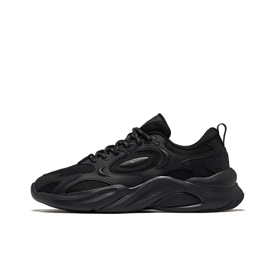 Erke Waterproof And Breathable Rebound Low-Top Casual Shoes Men's Jet Black