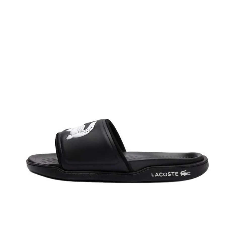 LACOSTE Croco Slip Resistant Slide Slippers Women's Black