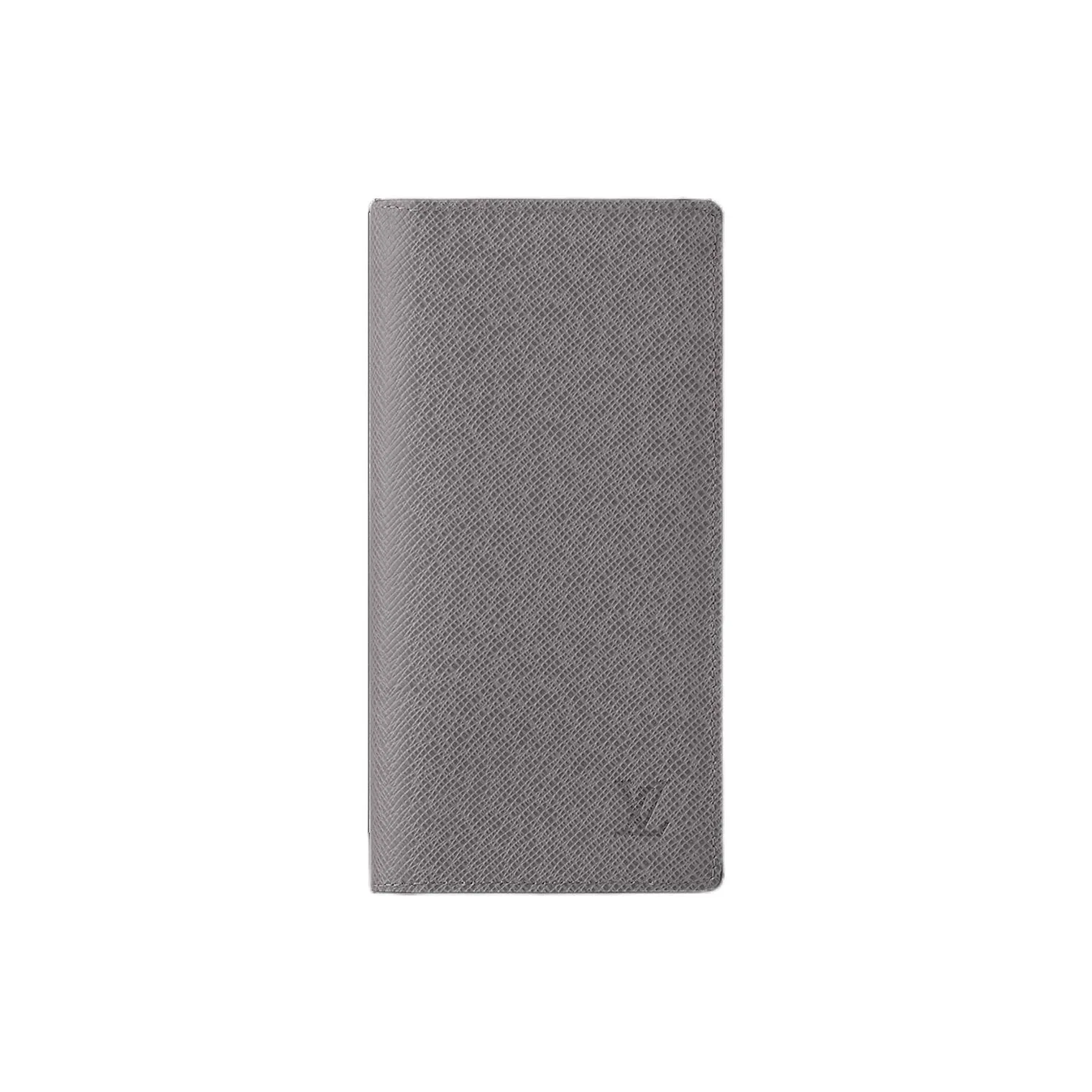 LOUIS VUITTON Brazza Leather Long Wallets Men's Gray
