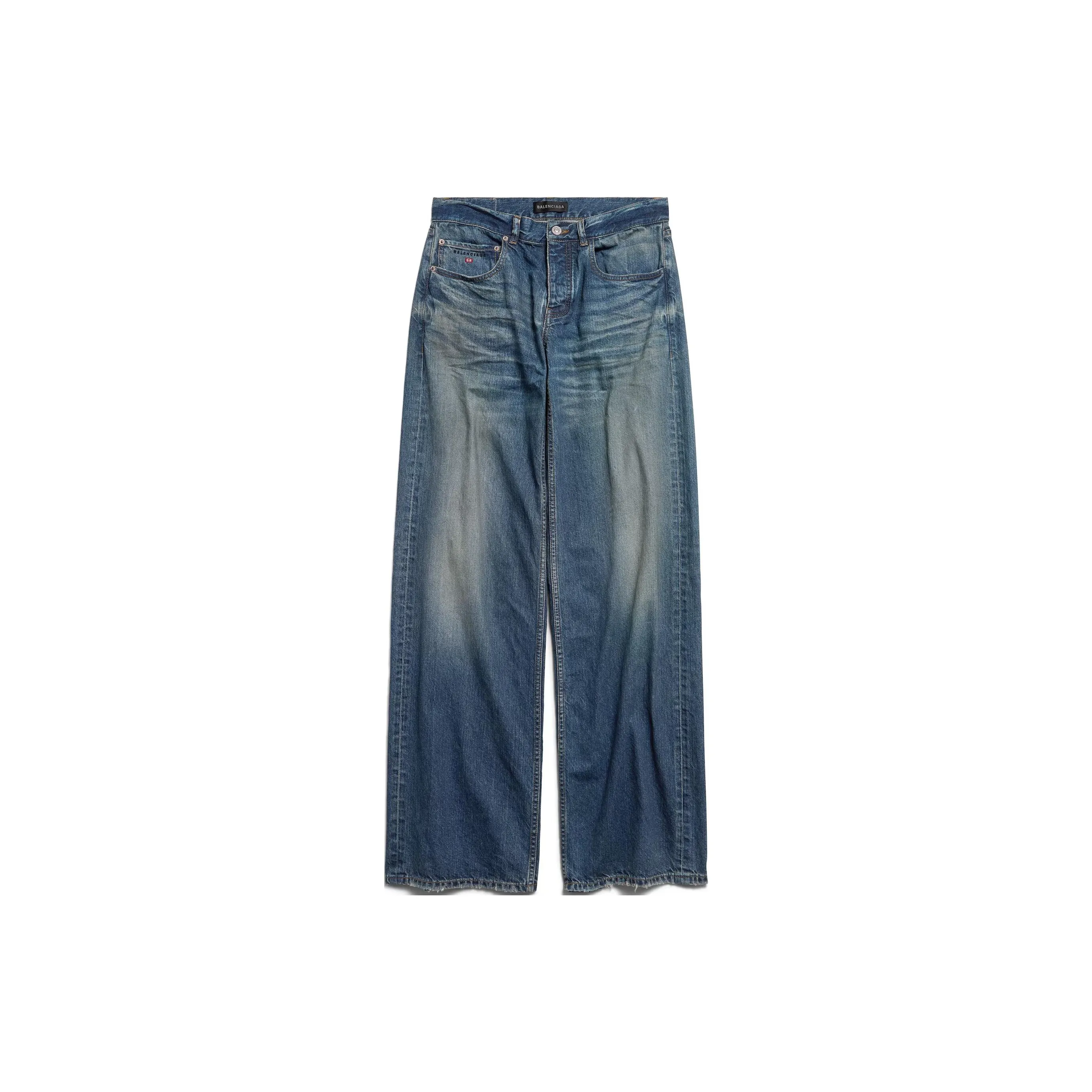 Balenciaga Baggy Jeans Loose Fit Style Women's Dark Blue