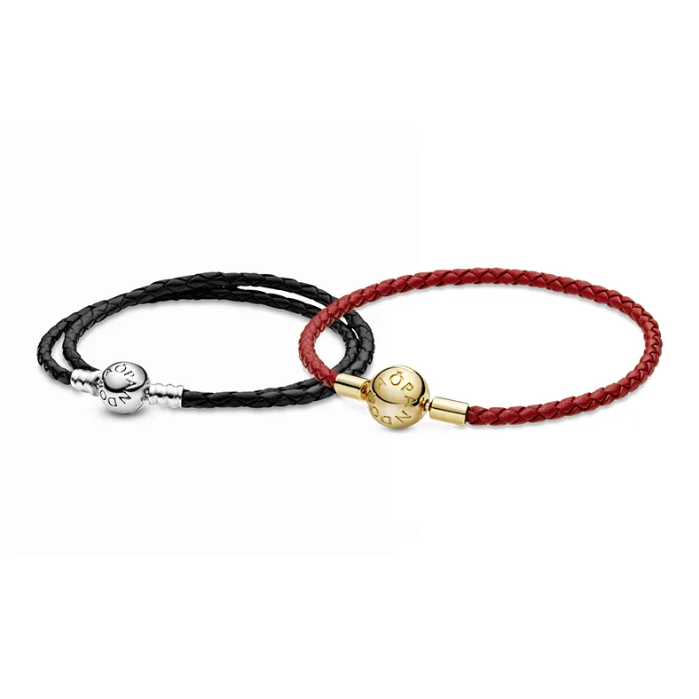 Pandora Leather Bracelets Unisex Black/Red