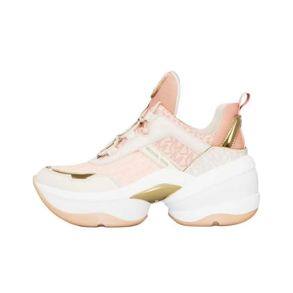 MICHAEL KORS Olympia Low Top Chunky Sneakers Women's White Pink