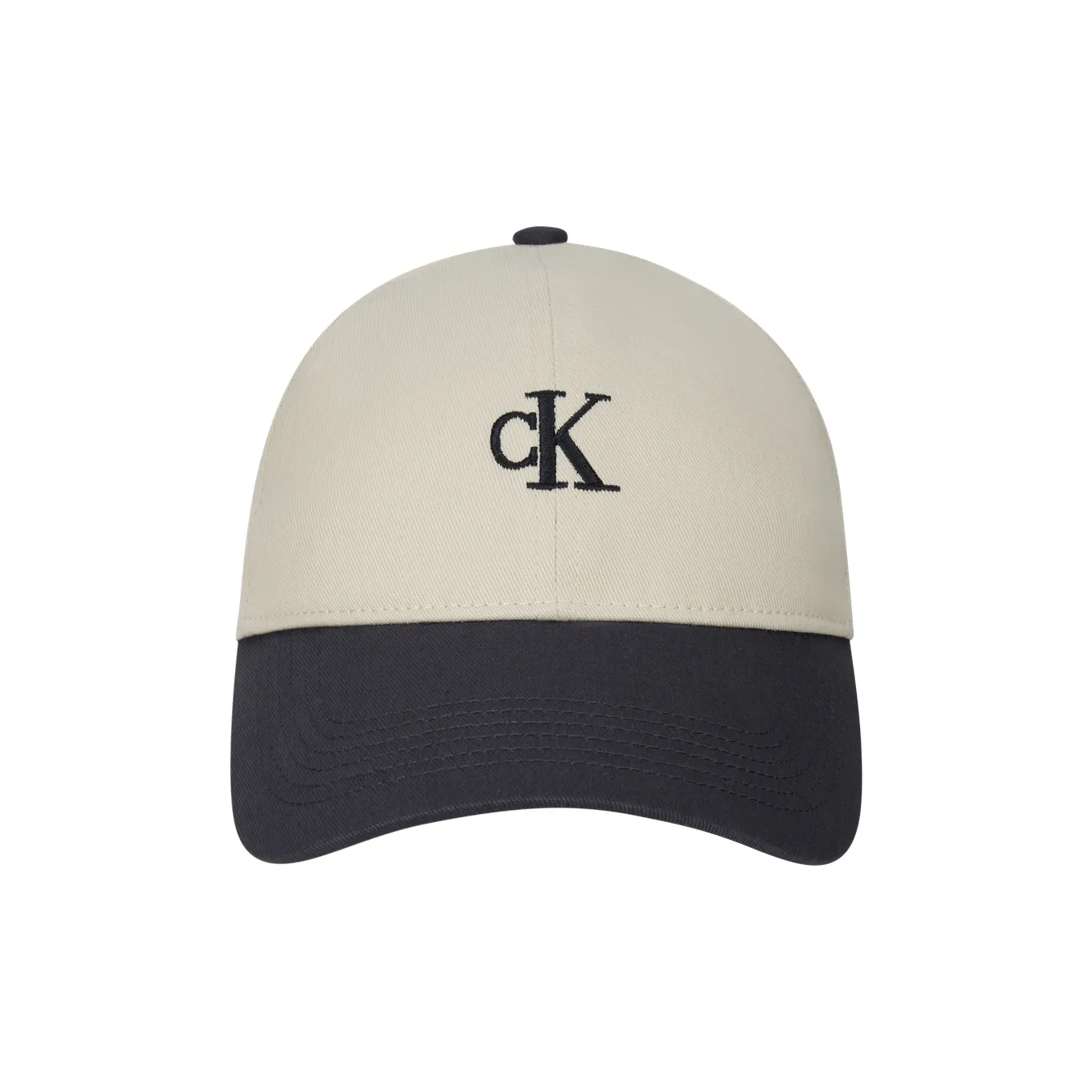 CALVIN KLEIN Cotton Baseball Caps Unisex Ecru/Blue Gray