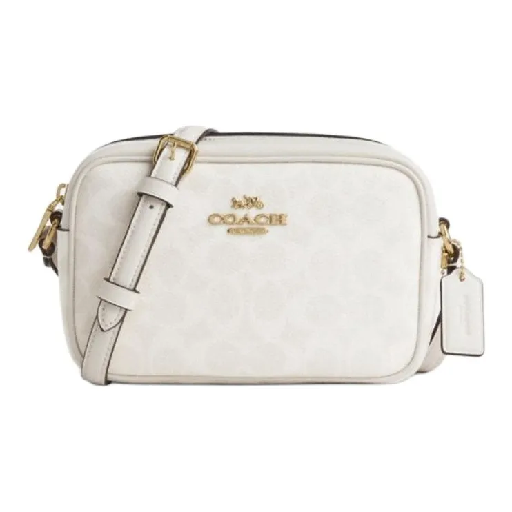 COACH Jamie Искусственная кожа Camera Сумка Сумка через плечо Мини Женская Белая и Мел Белый