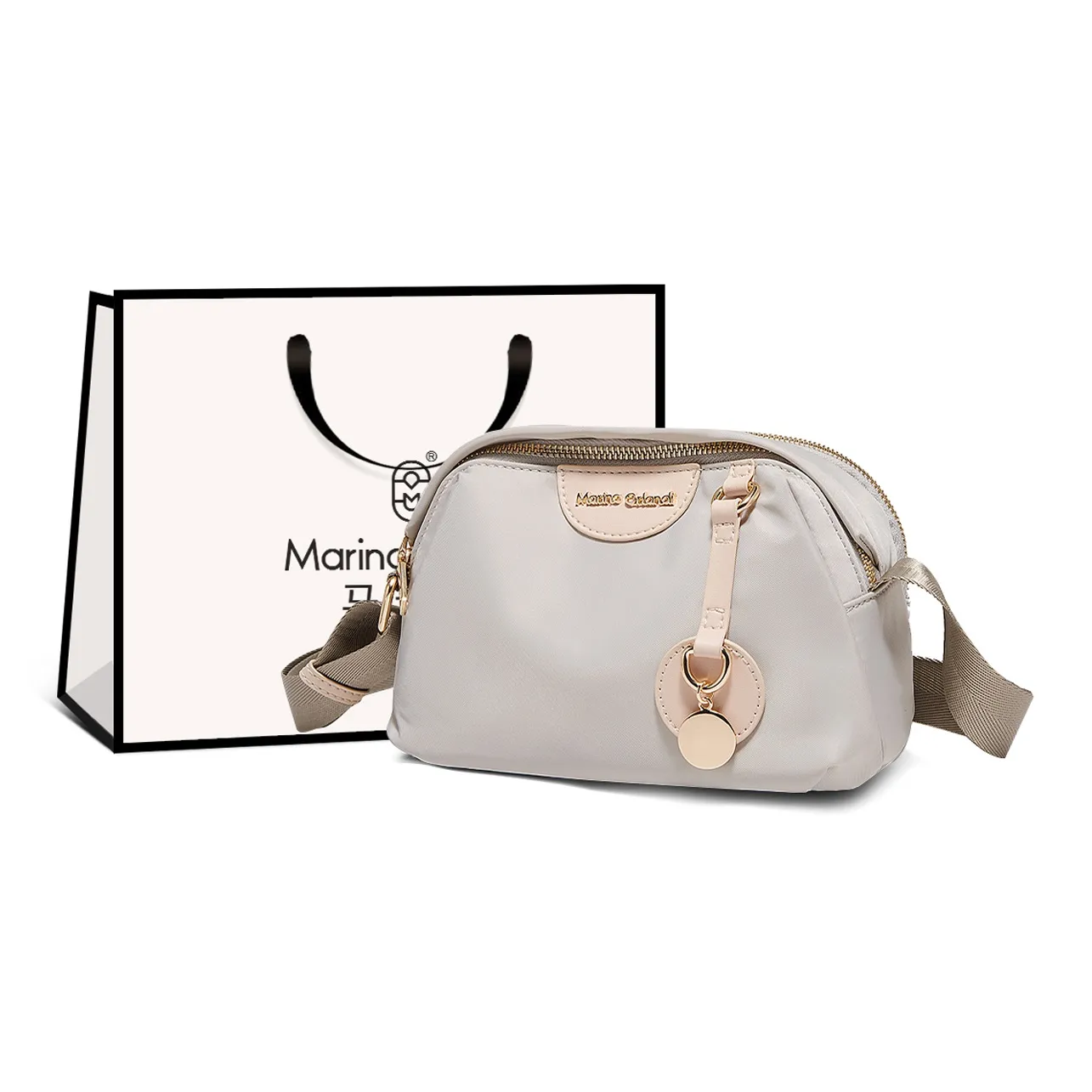 Marino Orlandi Fabric Shoulder Bag, Crossbody Bag Regular Women's Black/Army Green/Khaki/Ecru