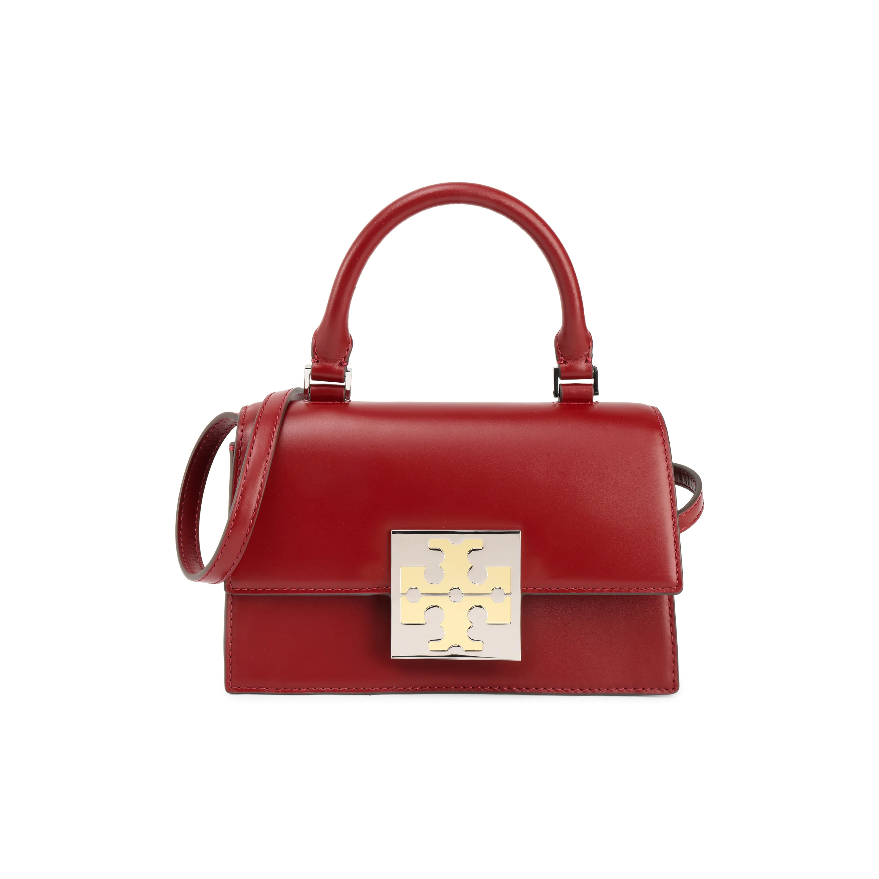 TORY BURCH BON BON Calfskin Shoulder Bag Crossbody Bag Handbag Mini Women's Brick Red
