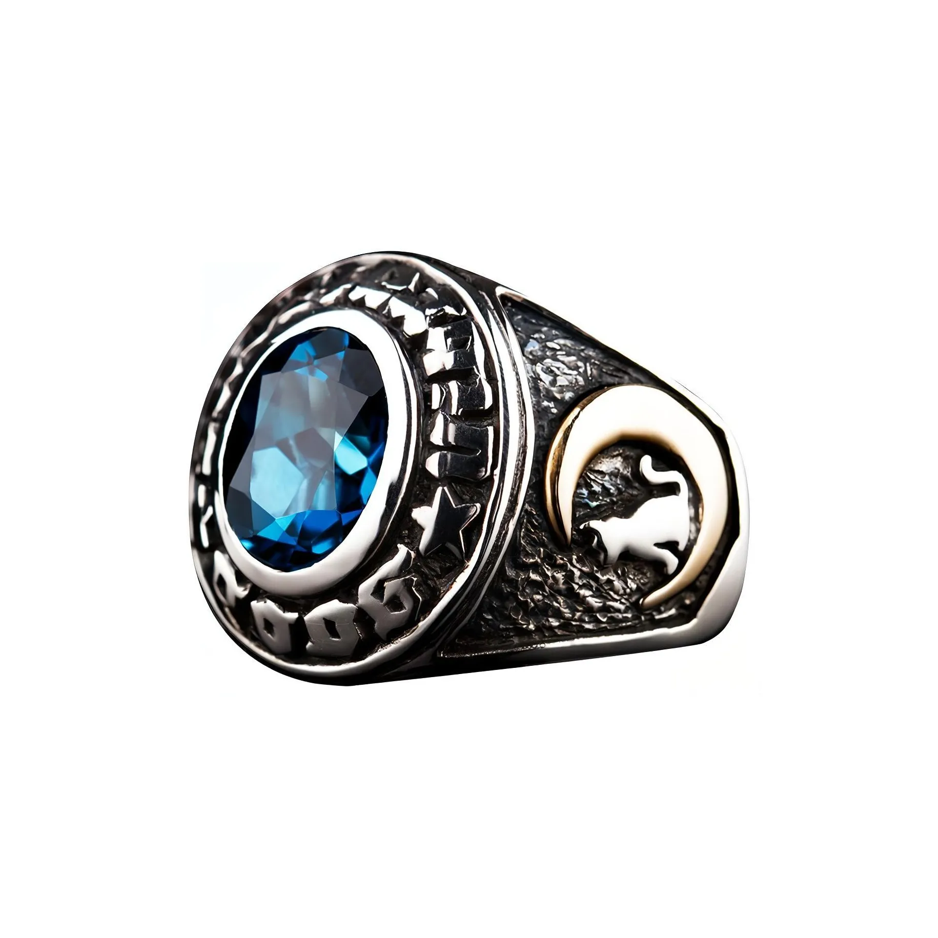 ROCK&RIDE Blue Crystal Rings Unisex