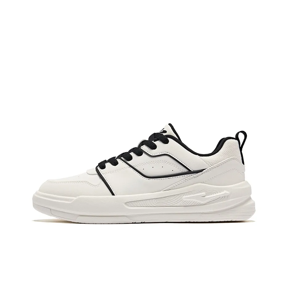 Erke Slip Resistant Abrasion Resistant Дышащий Низкий Топ Скейтборд Кроссовки Мужские Микрокристаллический Белый Джет Черный