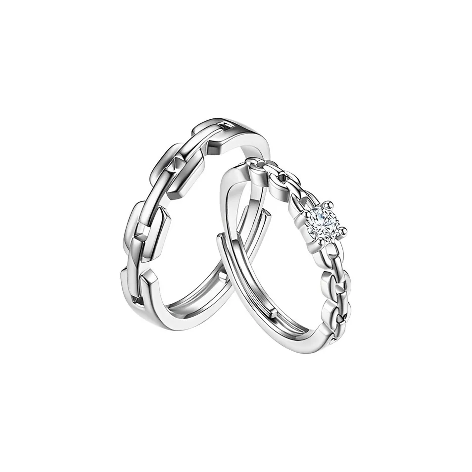 CHIC-ZONE Minimalist Style Romantic Intertwined Love Plain Band Rings Unisex