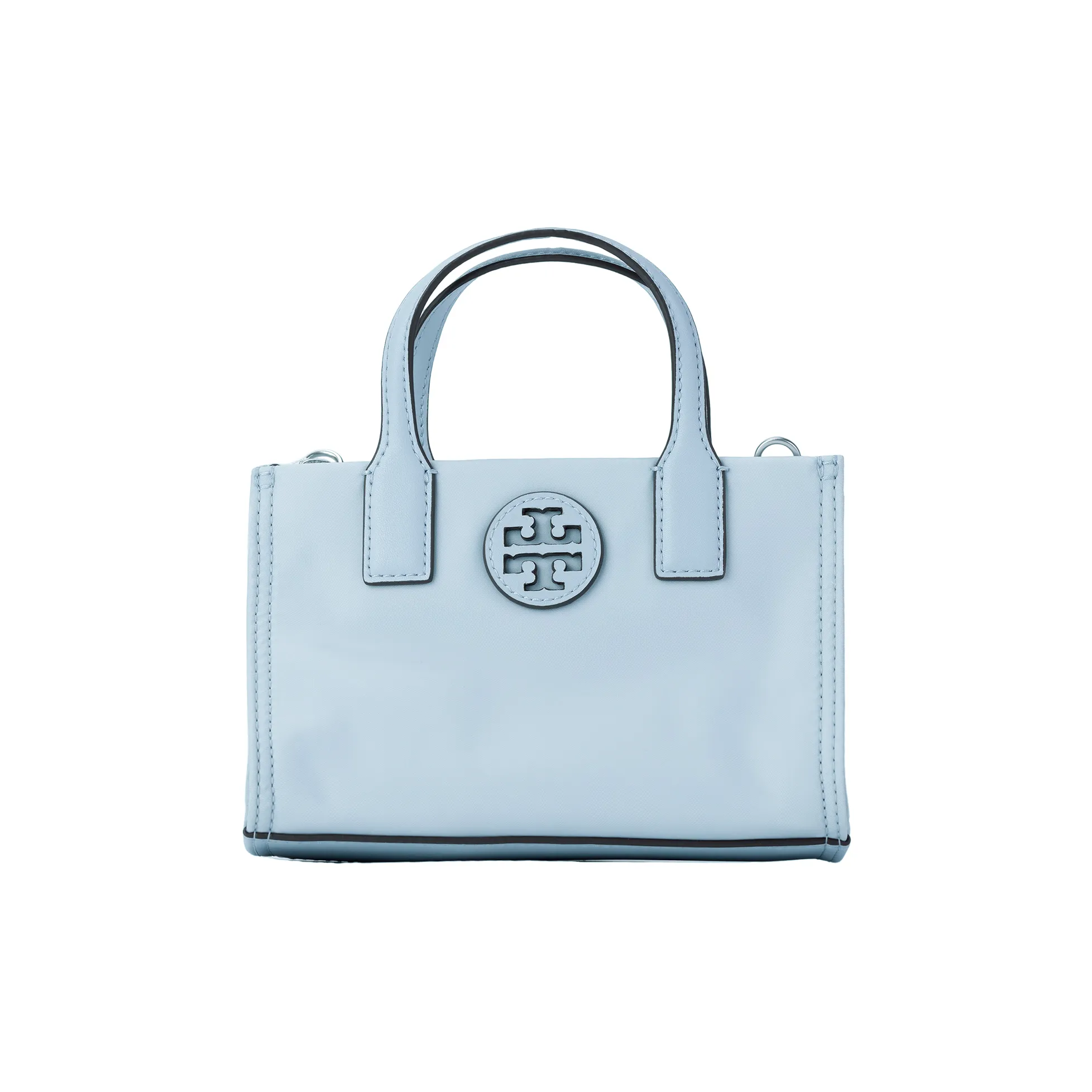 TORY BURCH Ella Satin Tote Bag Shopping Bag Crossbody Bag Mini Women's Light Blue Gray