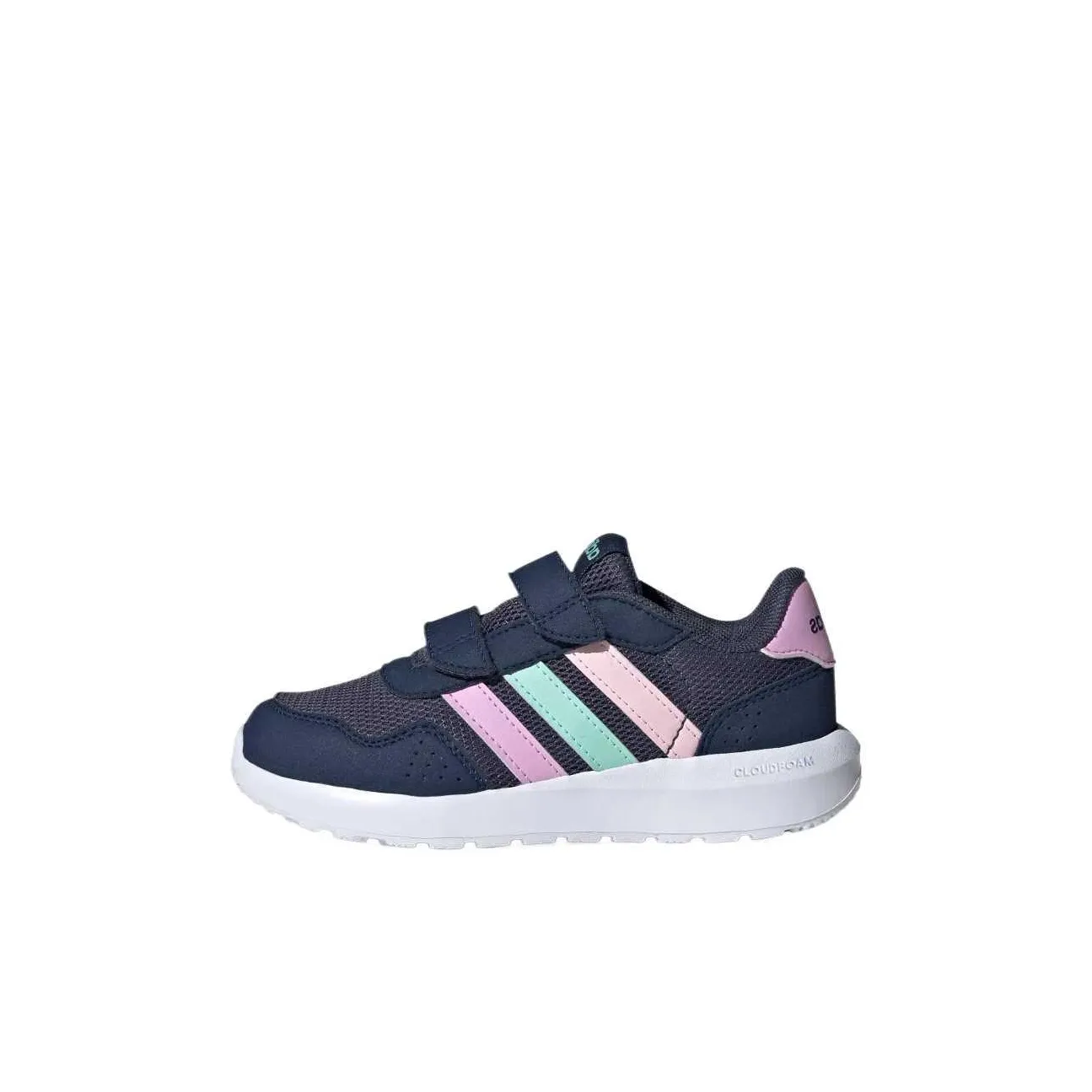 Adidas RUN 60S Slip-resistant Abrasion-resistant Breathable Low Top Kids Lifestyle Shoes Dark Blue Pink Kids