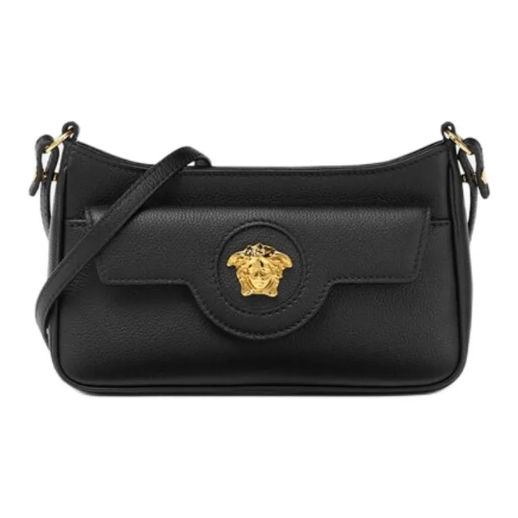 VERSACE La Medusa Calfskin Crossbody Bag Shoulder Bag Mini Women's Black