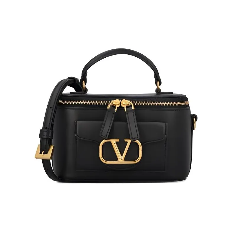 Valentino Calfskin One Shoulder Handbag Mini Women's Black