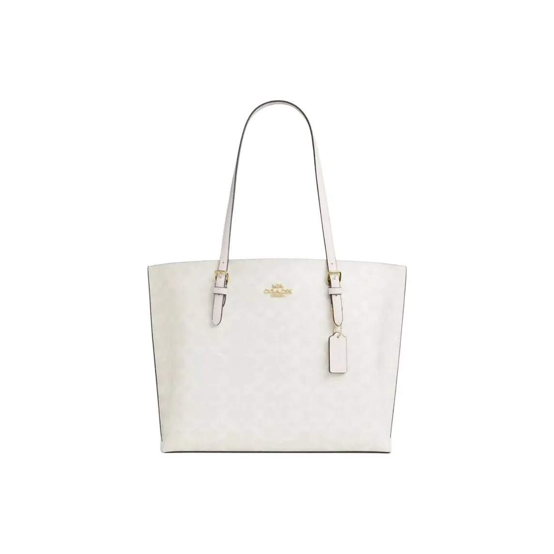 COACH Mollie Artificial Leather Tote Bag Shopping Bag Shoulder Bags Large Size Women's Chalk White