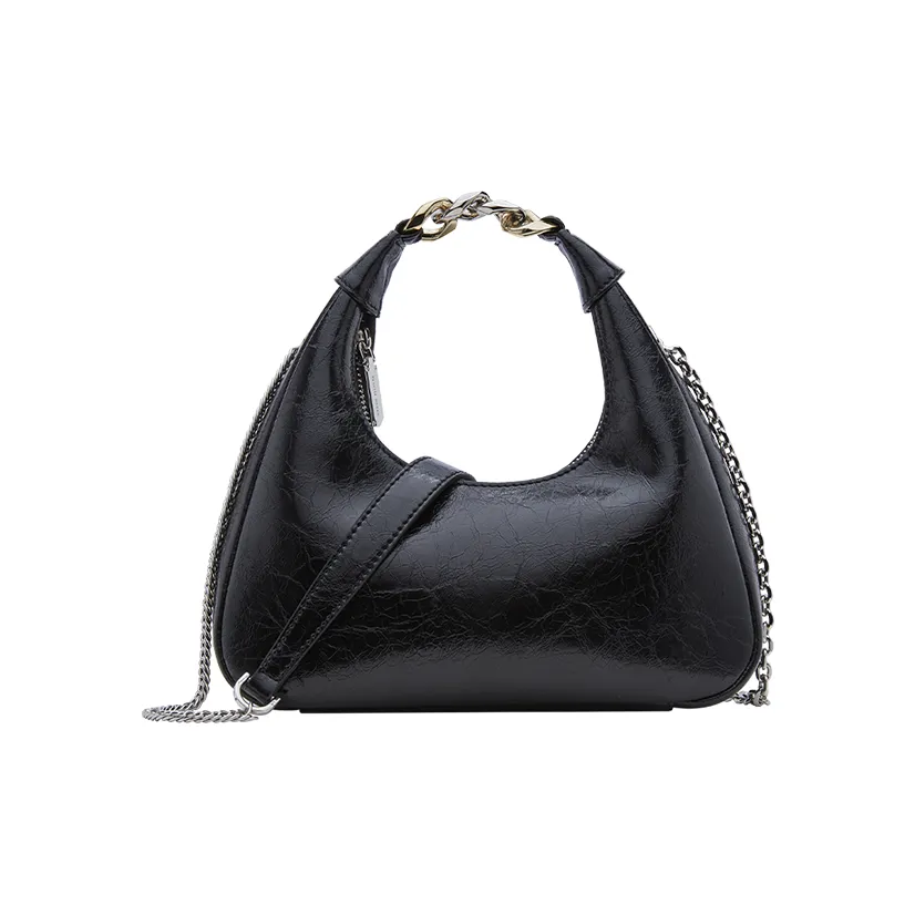 VANESSA HOGAN Сумка из коровьей кожи Полумесяц Сумка через плечо Сумка Женская Серебряный Бежевый Желтый Черный