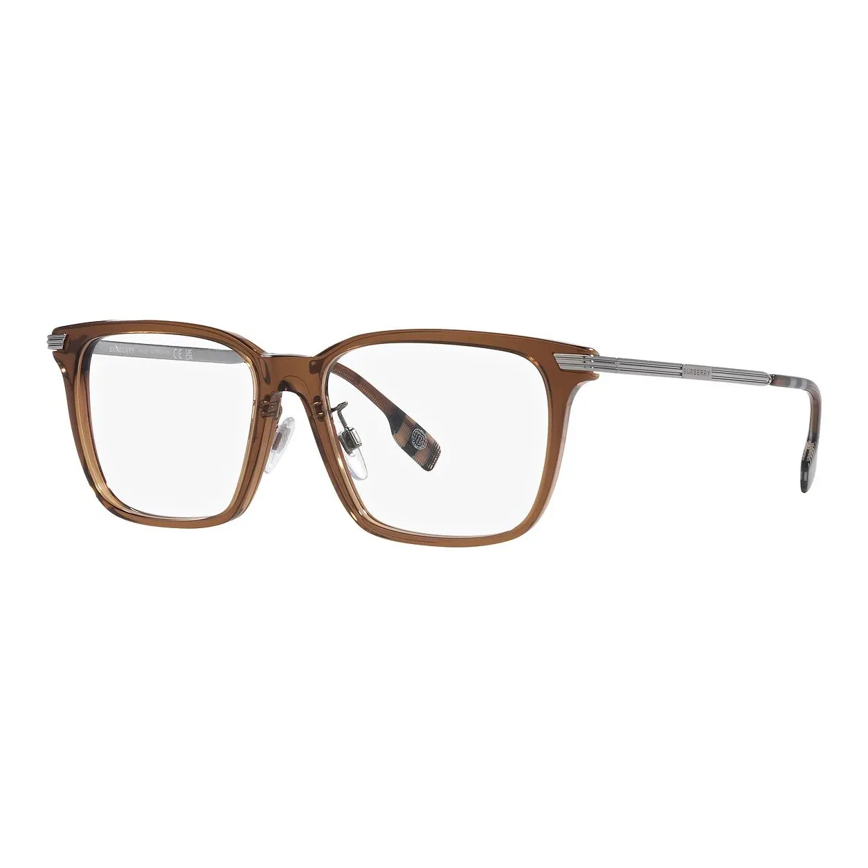 Burberry Металлические Ацетатные Квадратные Оправы для Очков Унисекс Коричневый
