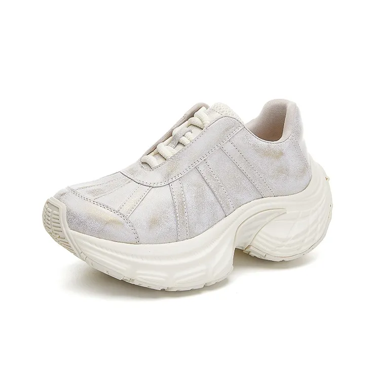 Chibang Low Топ Толстая подошва Кроссовки Женские Золотые