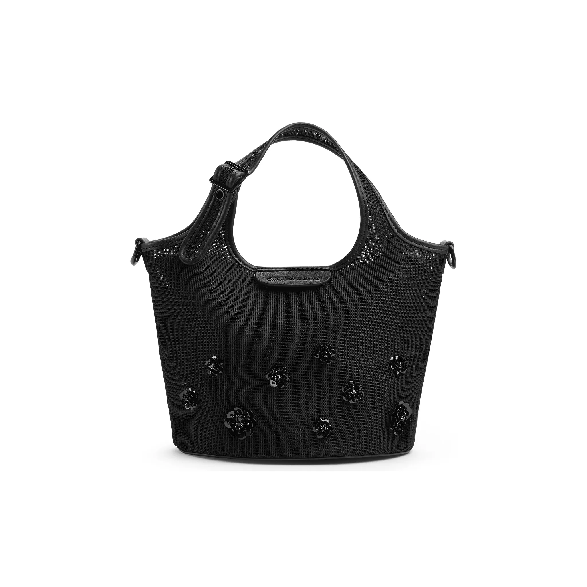 CHARLES KEITH Ткань Сумка Сумка через плечо Маленькая Женская Пастельно-розовый Светло-розовый Глубокий черный