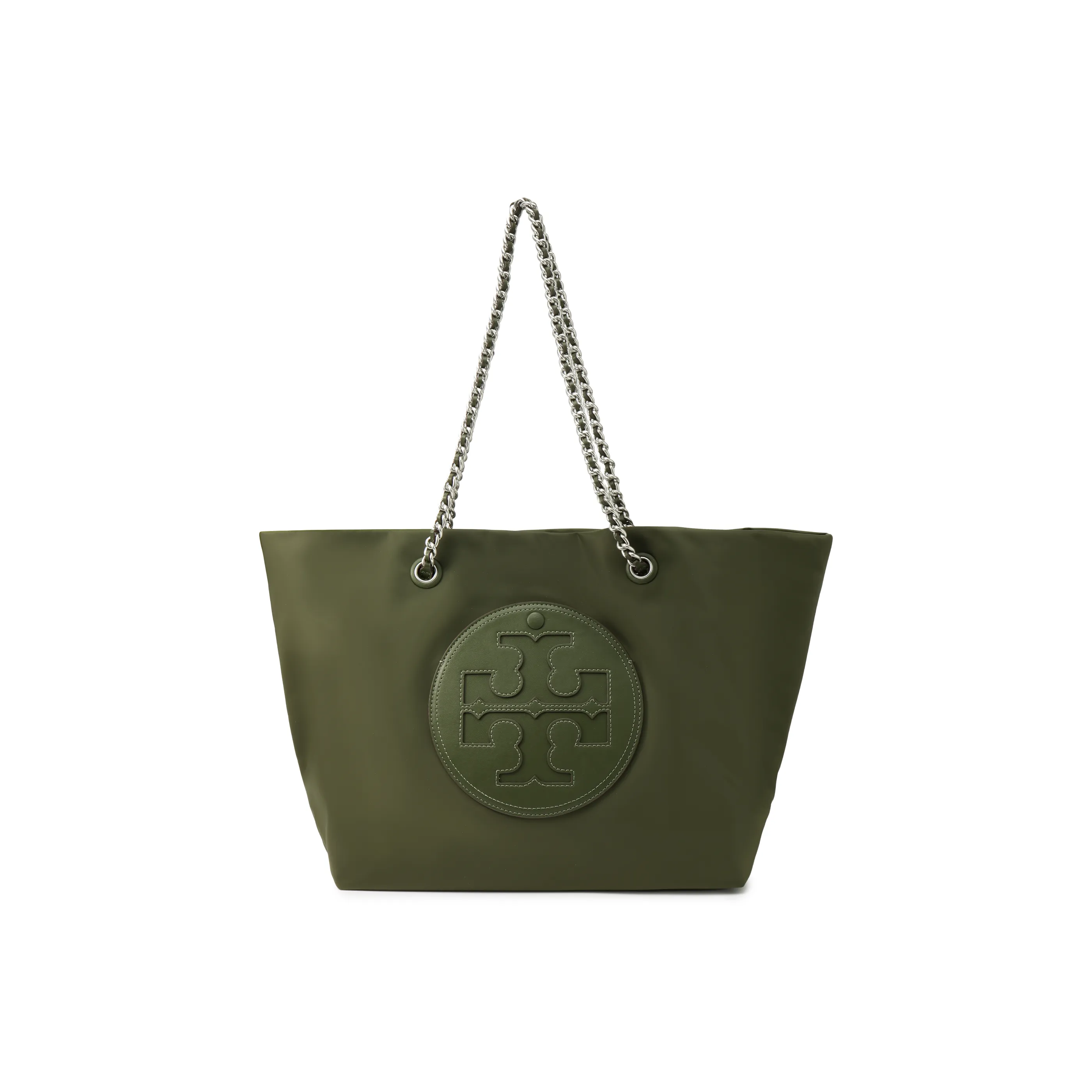 TORY BURCH Ella Recycled Nylon Tote Bag, Shopping Bag, Handbag Women's Olive Green