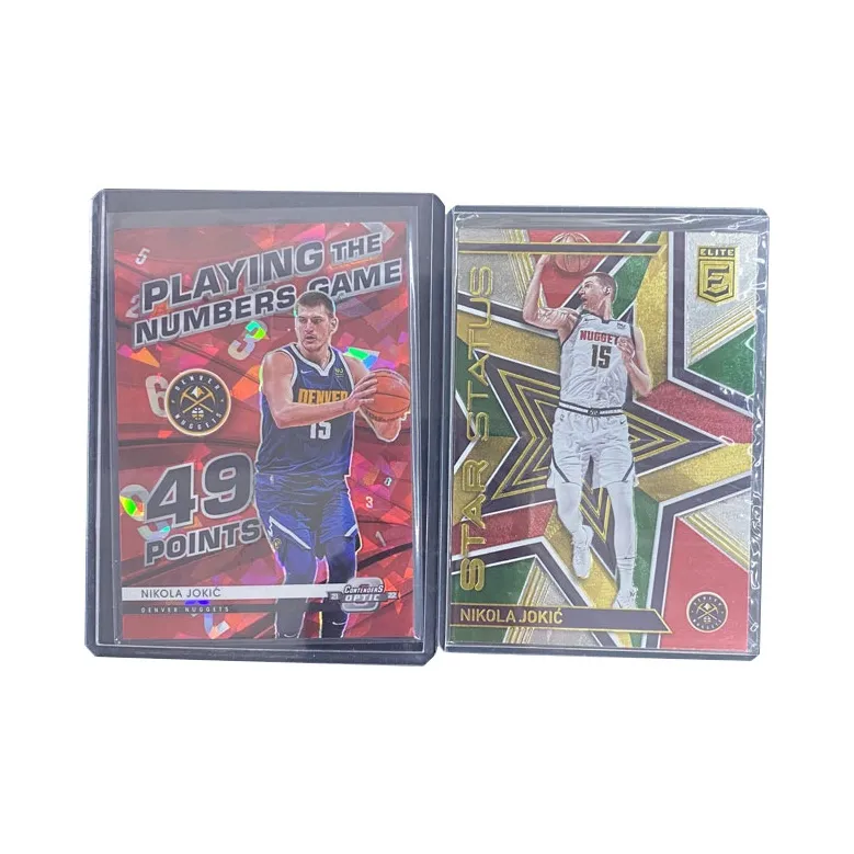 PANINI 2021-22 Nuggets Nikola Jokic Yuta Tabuse Elite Card Ice Shatter Fold Sports Cards 2 Pcs