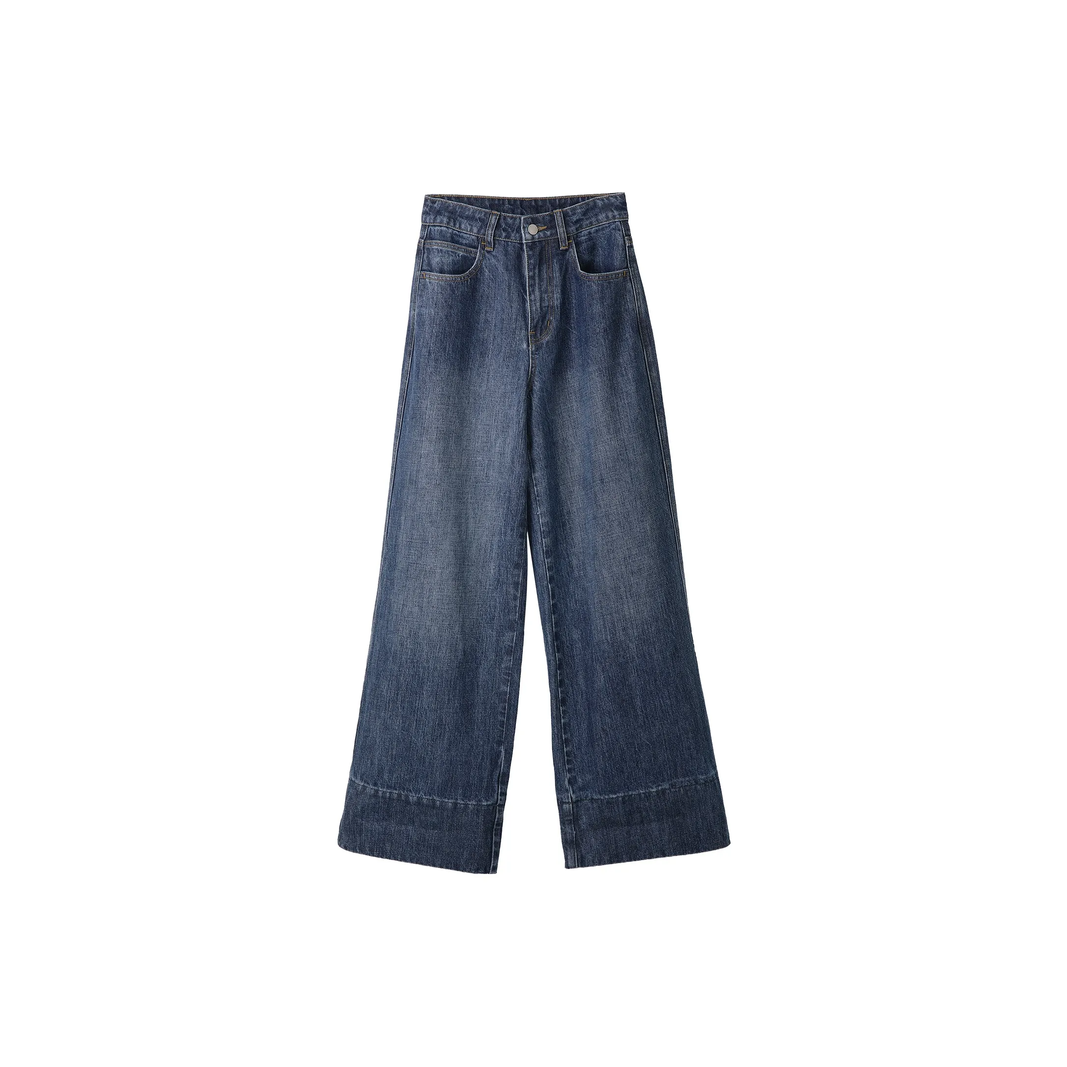 Fstudio Korean Style Petite Thin Vintage Commute Slimming Jeans Women's Blue