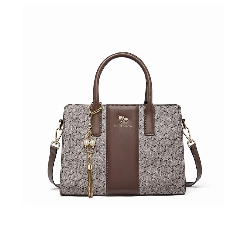 RED DRAGONFLY PVC Коровья кожа Женская сумка Сумка через плечо Сумка Обычная Унисекс Кофе