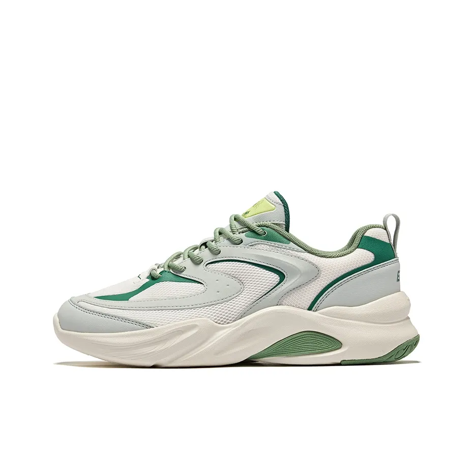 Erke Slip-resistant Abrasion-resistant Low Top Casual Men's Microcrystalline White Light Gray Green Эрке Противоскользящий Устойчивый к истиранию Низкий Топ Повседневный Мужской Микрокристаллический Белый Светло-Серый Зеленый