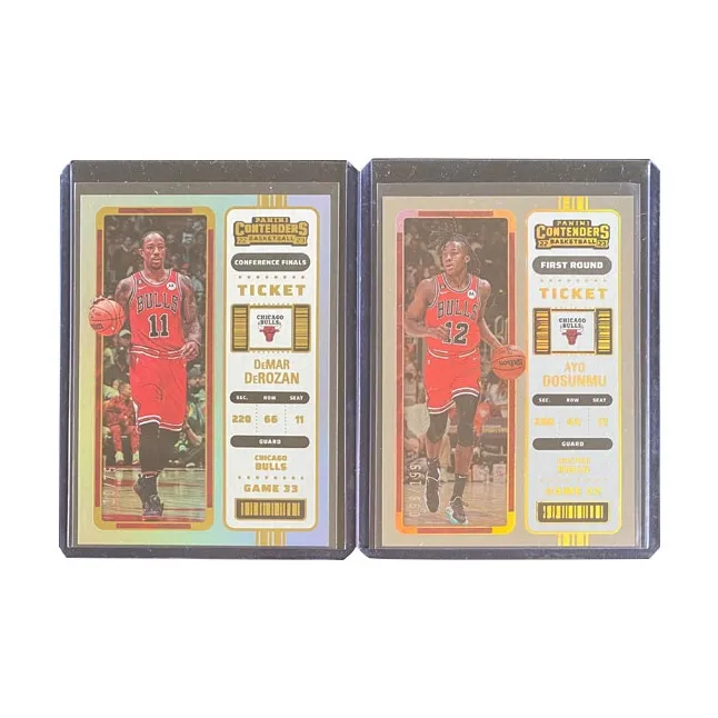 PANINI 2022-23 Bulls DeRozan 10/75 Edition Zach LaVine 199 Edition Silver Fold Sports Cards 2 Pcs