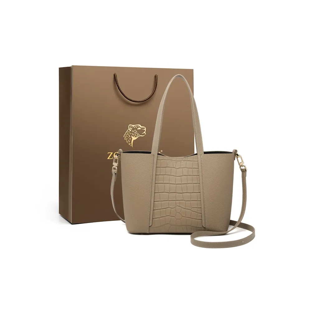 ZOOLER Телячья кожа коммутирование универсальная через плечо сумка большая женская черный слоновый серый