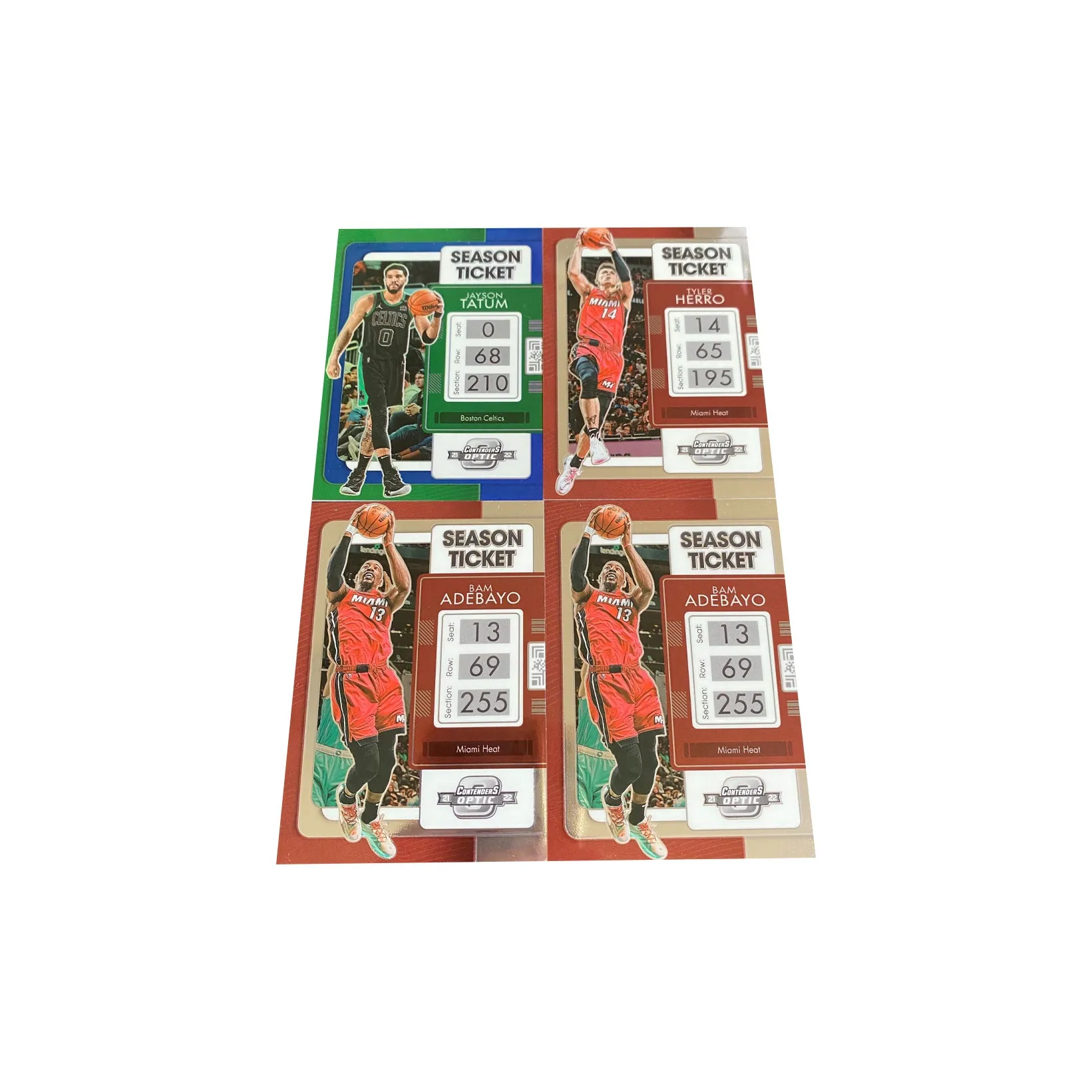 PANINI 2021-22 Ball Game Ticket Tatum Hiroyuki Adebayo Sports Cards 4 Pcs