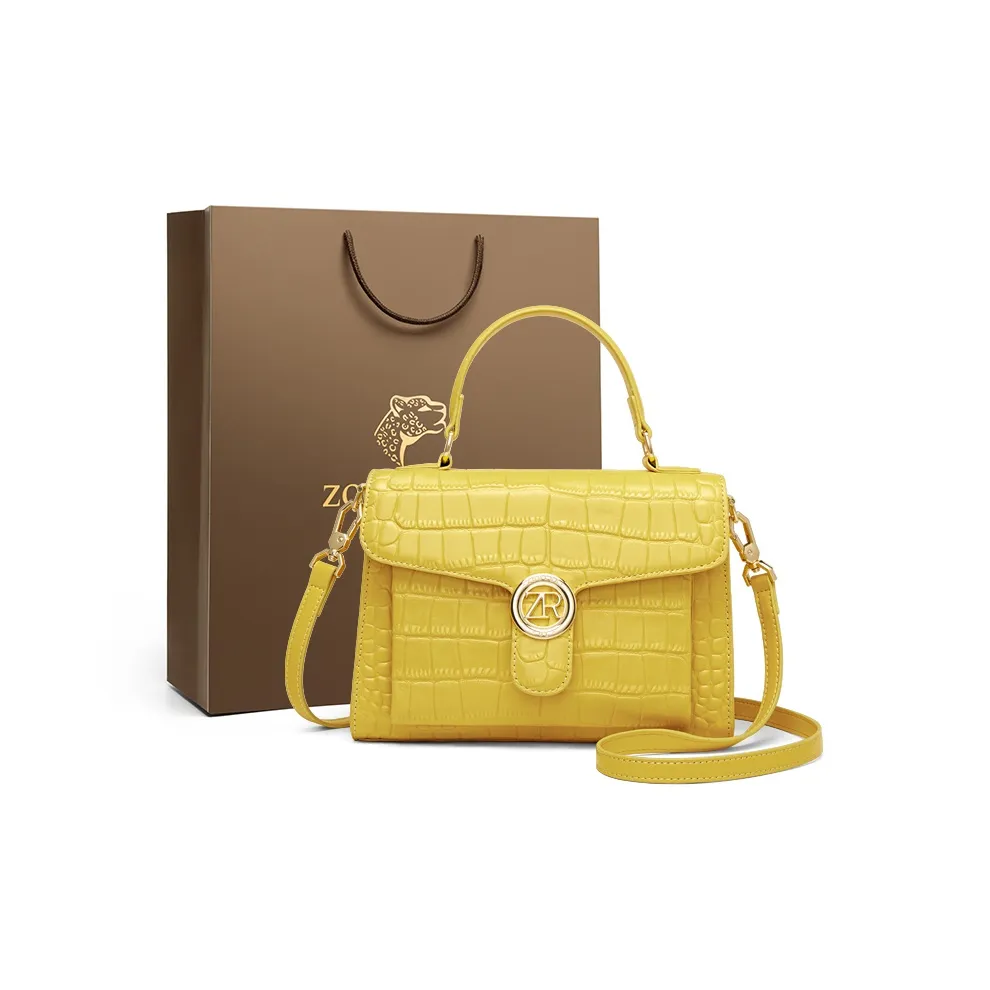 ZOOLER Сумка через плечо из крупнозернистой текстуры кожа коровы стандартная женская экрю черный яичный желтый