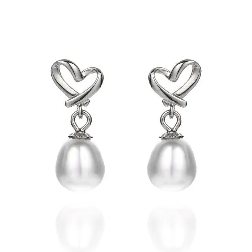 Love Pearl Stud Earrings Women's