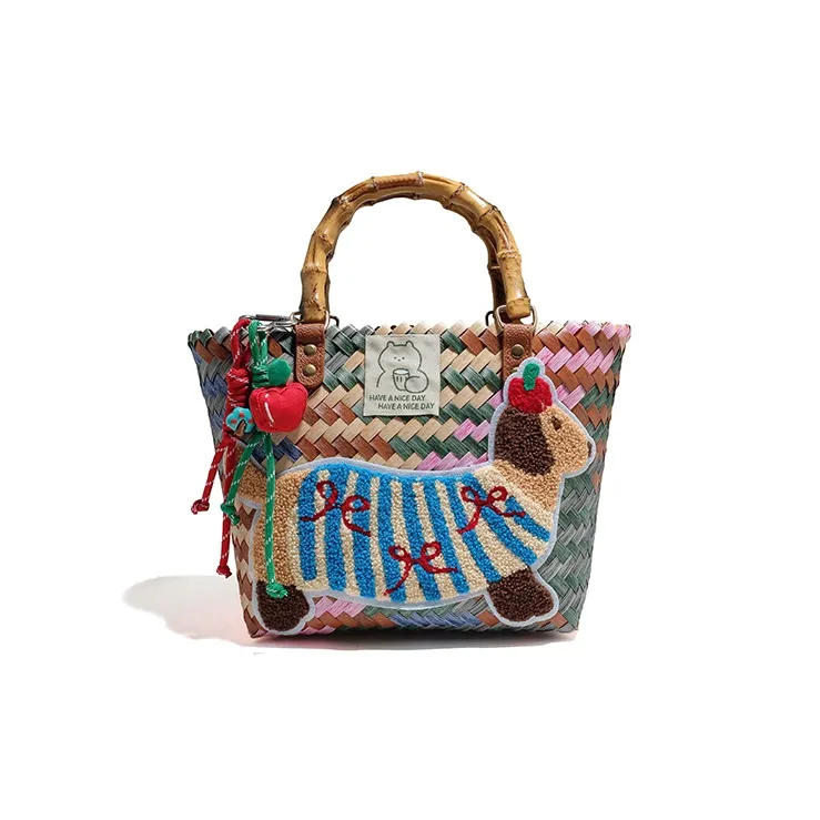 Land Gulls Woven Handbag Basket Bag Beach Bag Regular Unisex